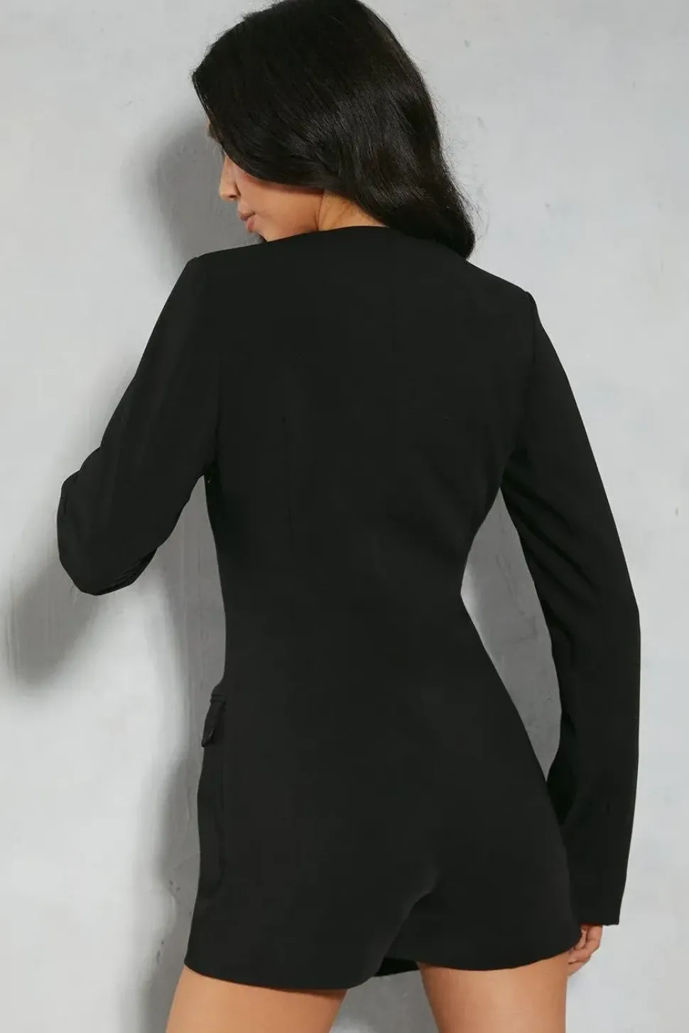 Tailored Double Breasted Boxy Blazer Playsuit