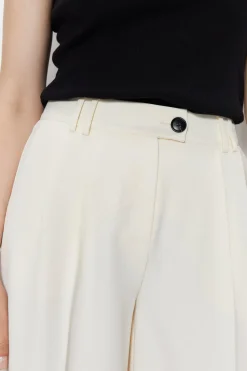 Tailored Double Pleat Wide Leg Trouser