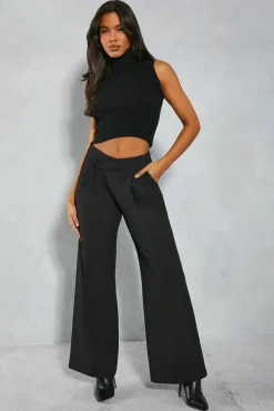 Tailored Drop Waist Wide Leg Trousers