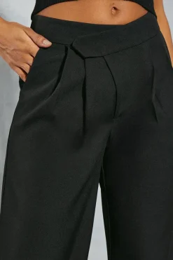 Tailored Drop Waist Wide Leg Trousers