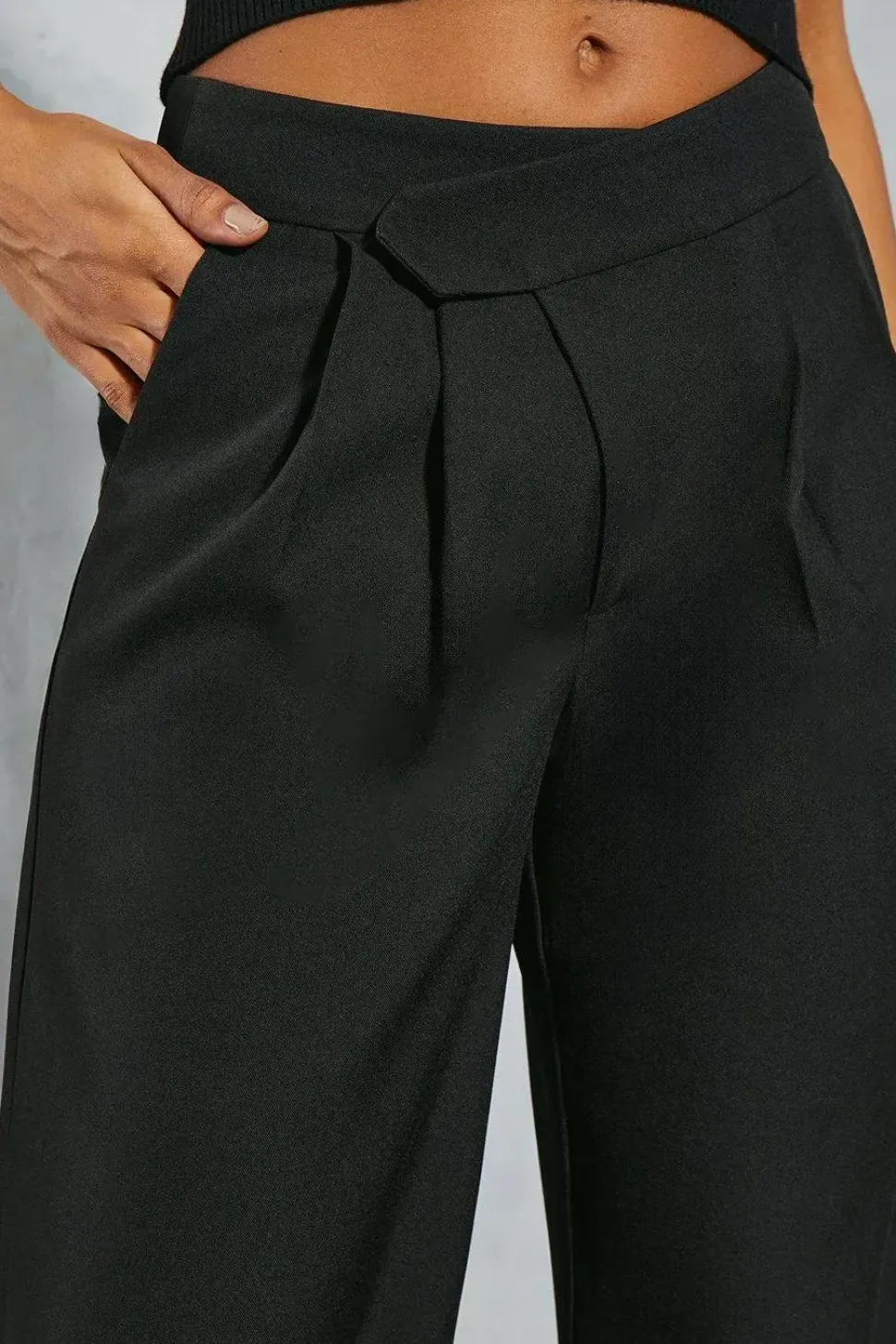 Tailored Drop Waist Wide Leg Trousers