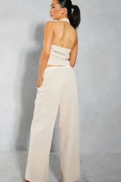 Tailored Elastic Drawstring Waist Straight Leg Trouser