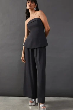 Tailored Fold Edge Bandeau Top