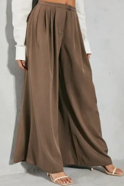 Tailored Mid Rise Oversized Wide Leg Trousers