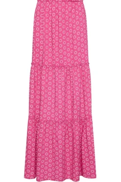 Tall Abstract Floral Print Tiered Maxi Skirt