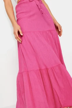 Tall Acid Wash Tiered Maxi Skirt