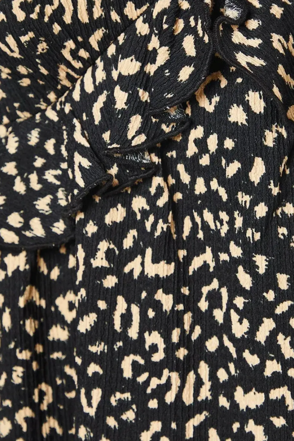 Tall Animal Print Ruffle Front Midi Dress