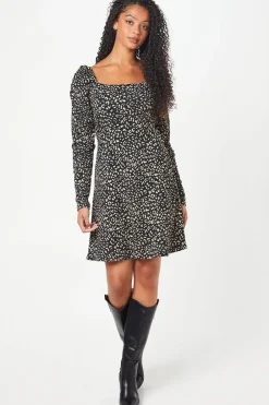 Tall Animal Print Square Neck Mini Dress