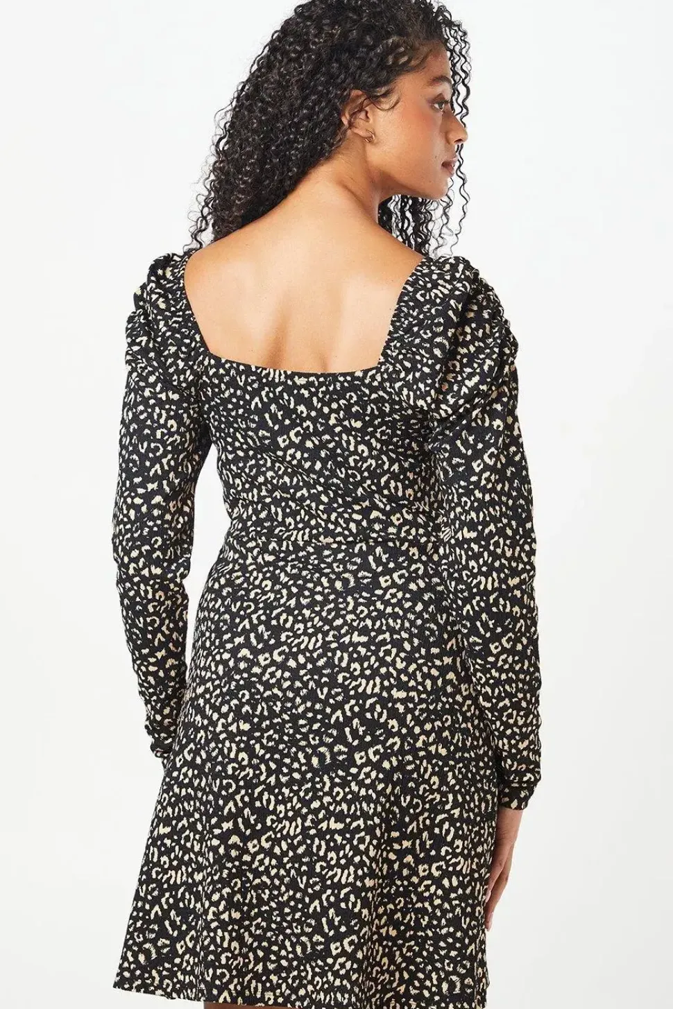 Tall Animal Print Square Neck Mini Dress