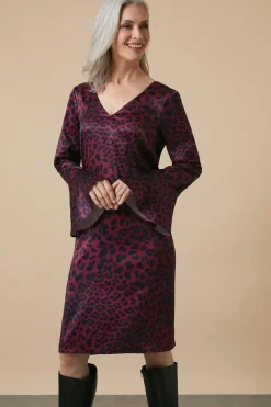 Tall Berry Leopard Shift Dress