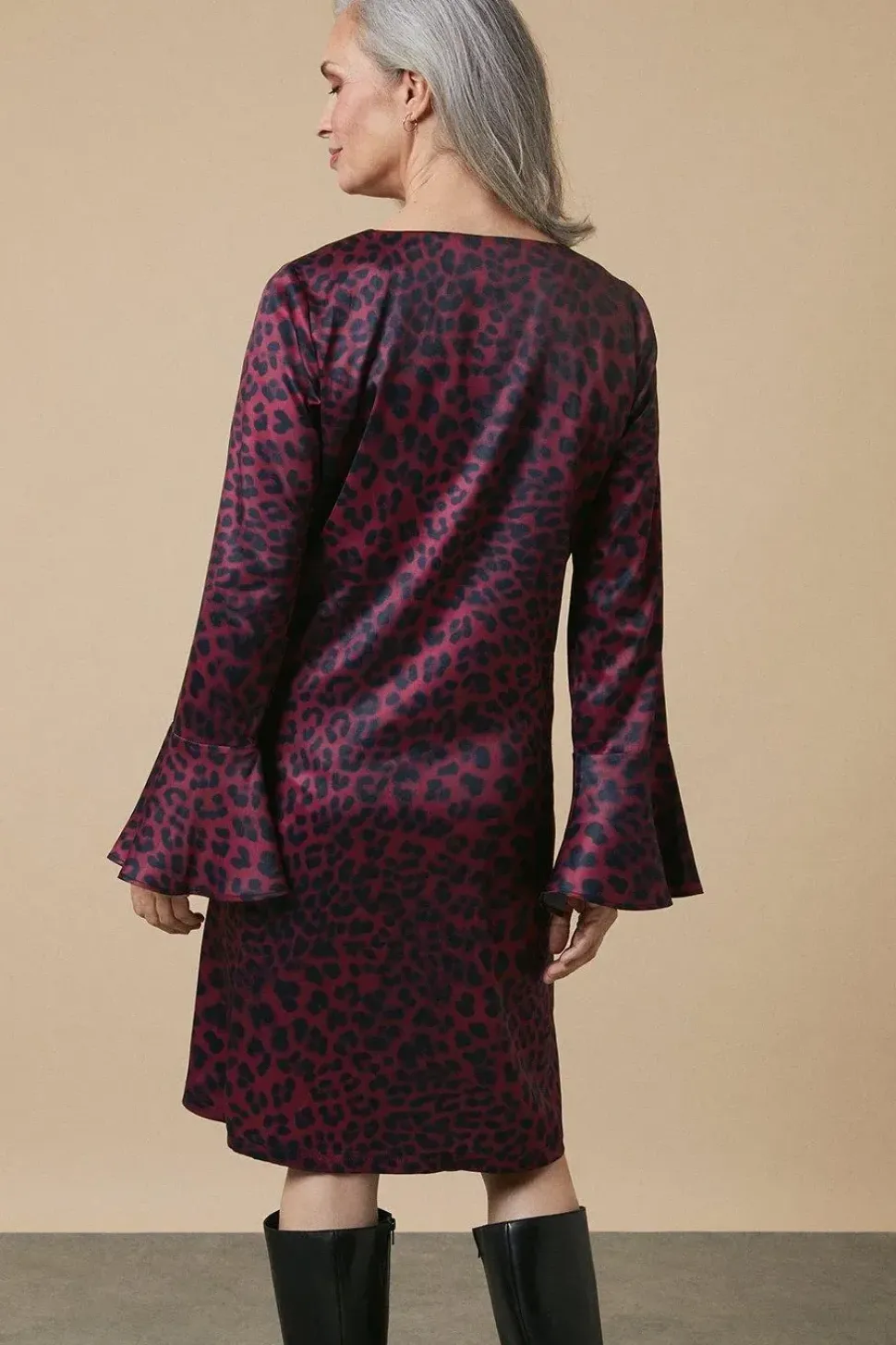 Tall Berry Leopard Shift Dress