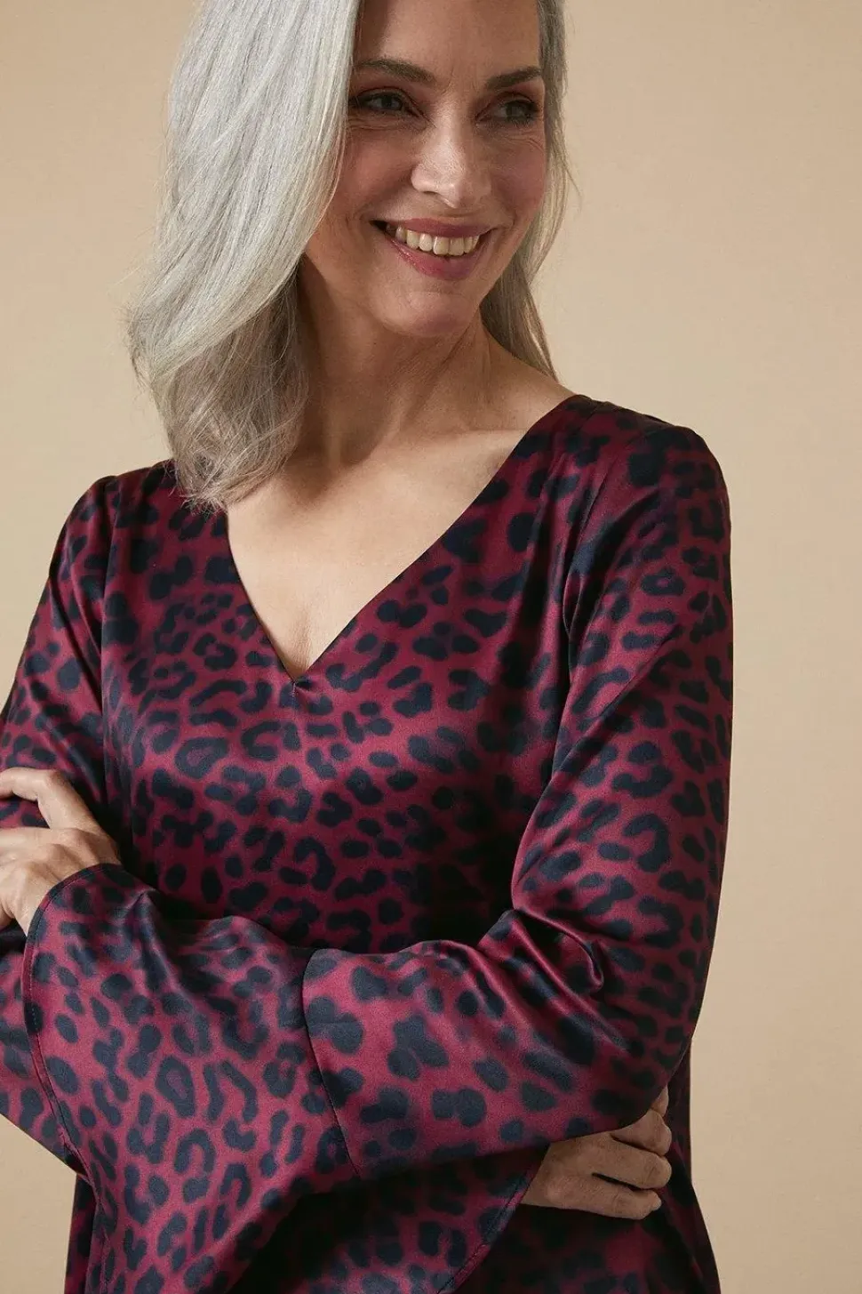 Tall Berry Leopard Shift Dress