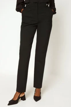 Tall Black Ponte Tapered Trouser