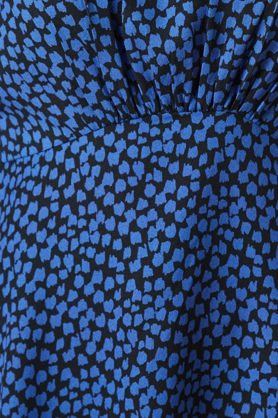 Tall Blue Blurred Spot Floral Tea Blouse