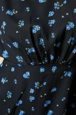 Tall Blue Ditsy Floral Tea Blouse