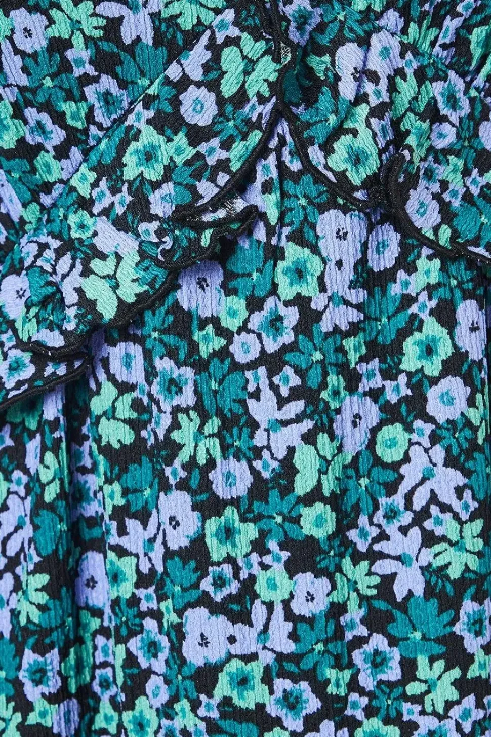 Tall Blue Ditsy Ruffle Front Midi Dress