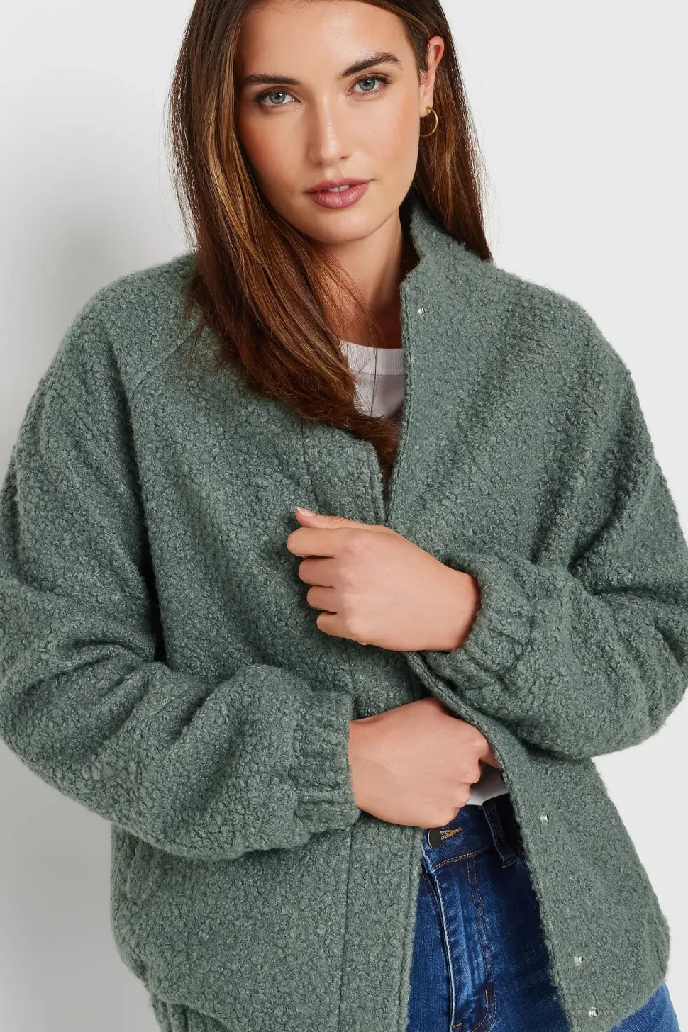 Tall Boucle Bomber Jacket