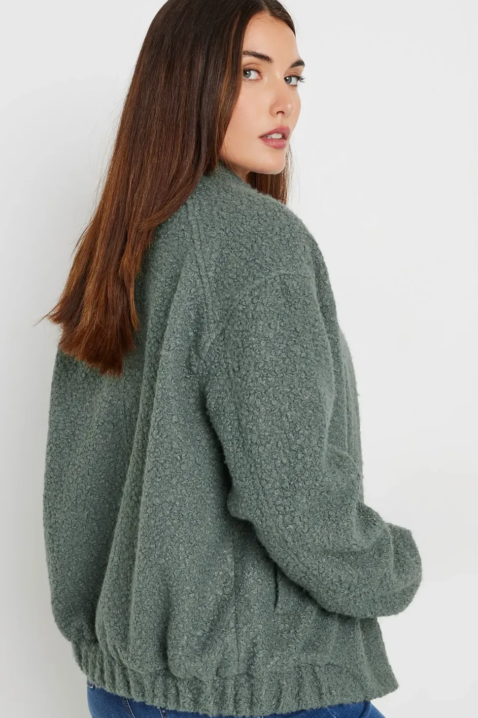 Tall Boucle Bomber Jacket