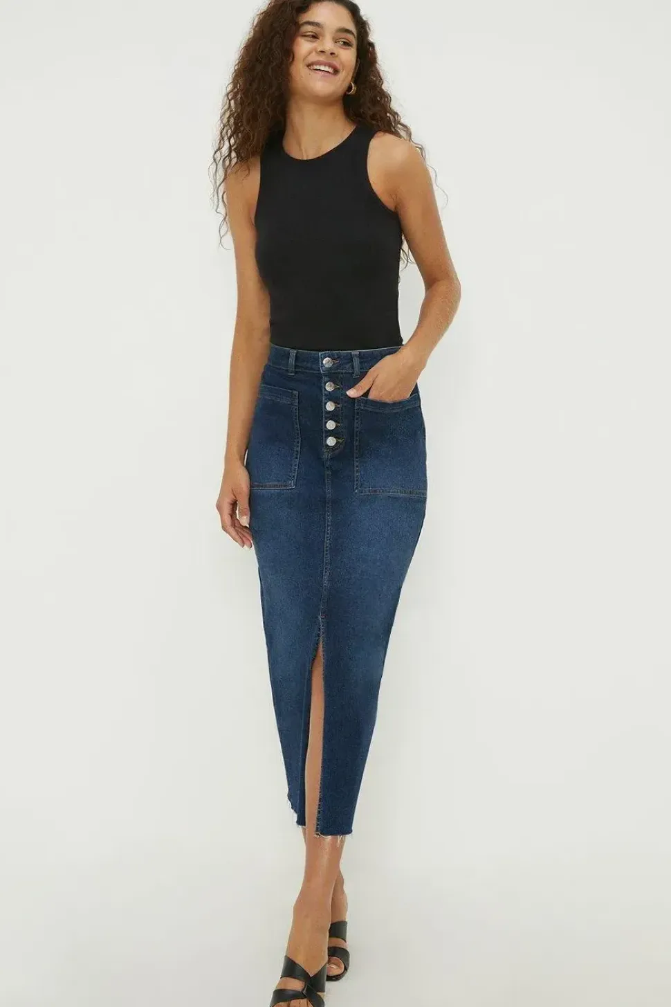 Tall Button Midaxi Skirt
