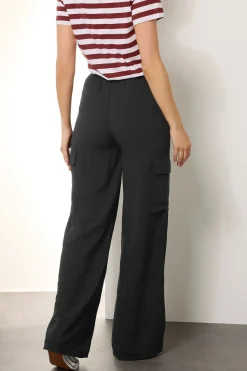 Tall Cargo Crepe Wide Leg Trousers