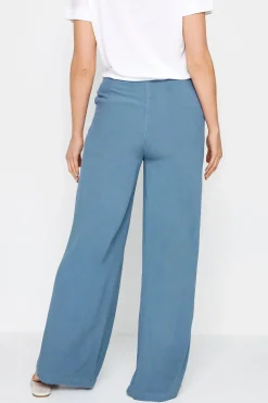 Tall Chambray Wide Leg Trousers