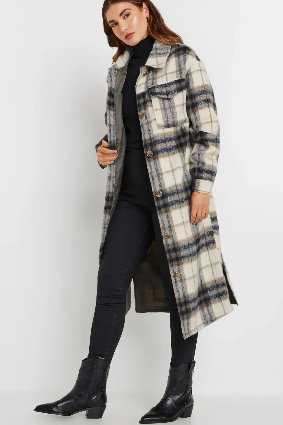 Tall Check Longline Shacket