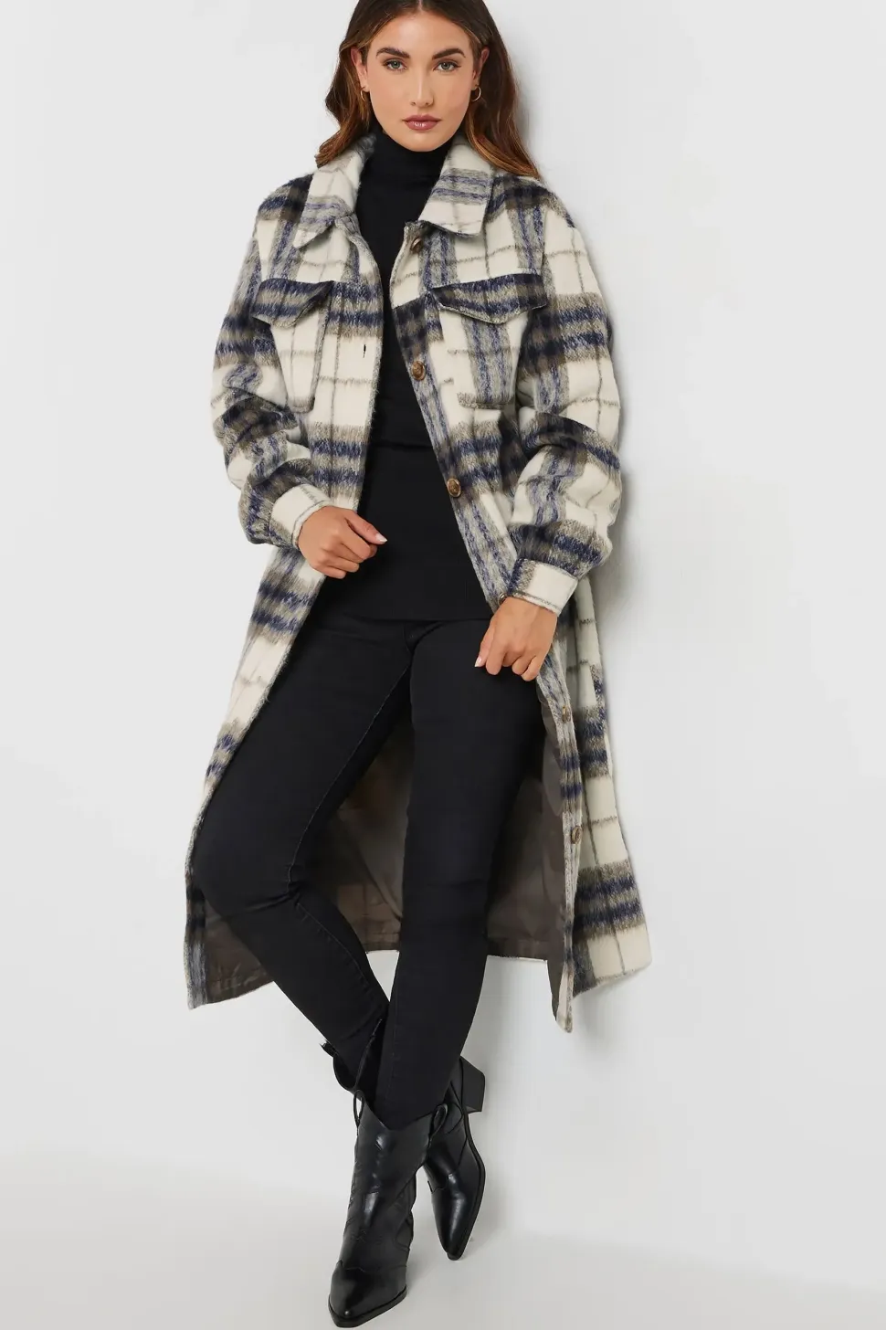 Tall Check Longline Shacket