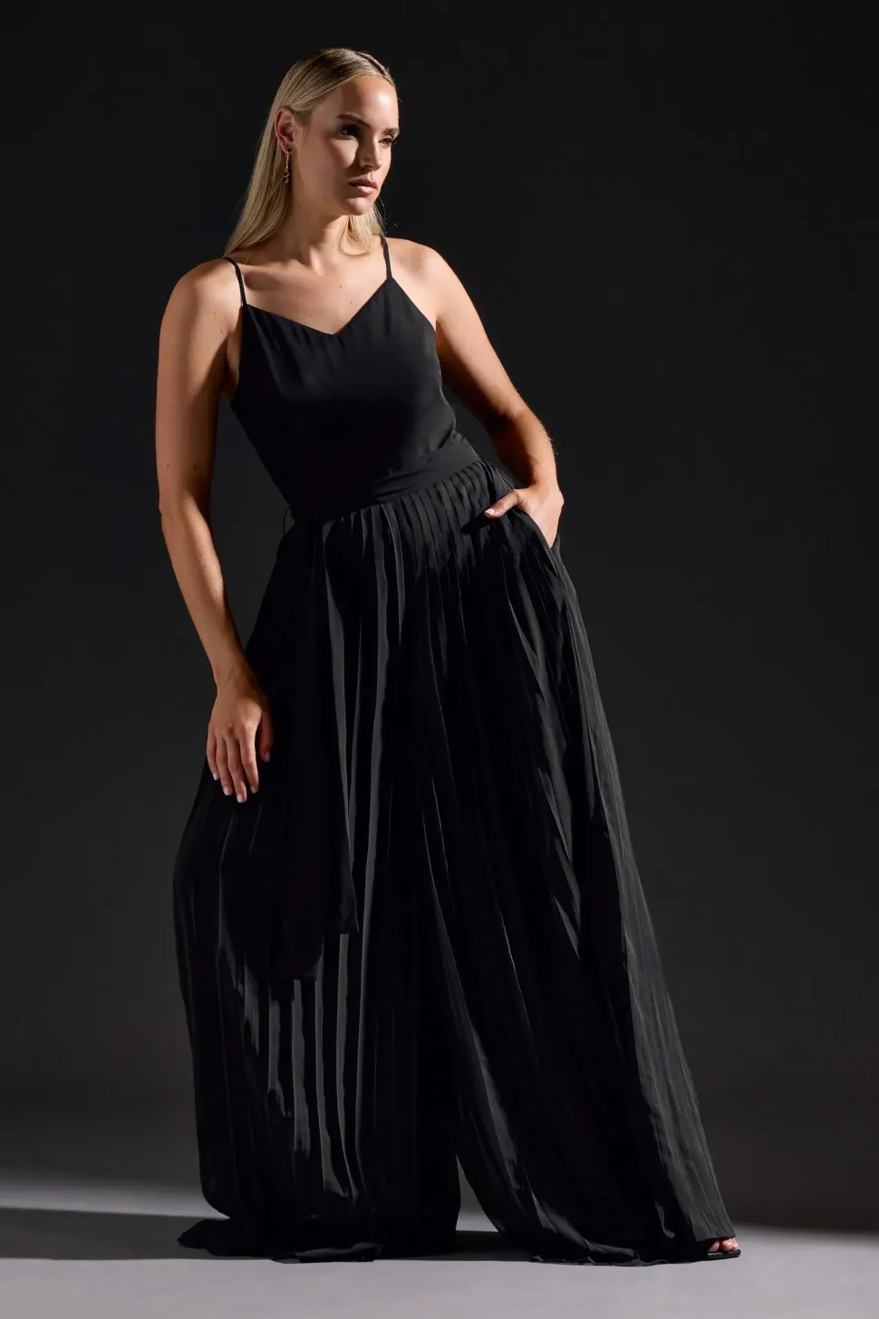 Tall Chiffon Wide Leg Jumpsuit