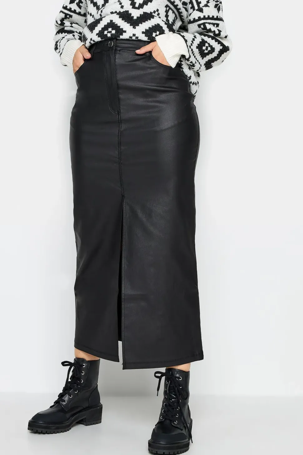 Tall Coated Midi Skirt