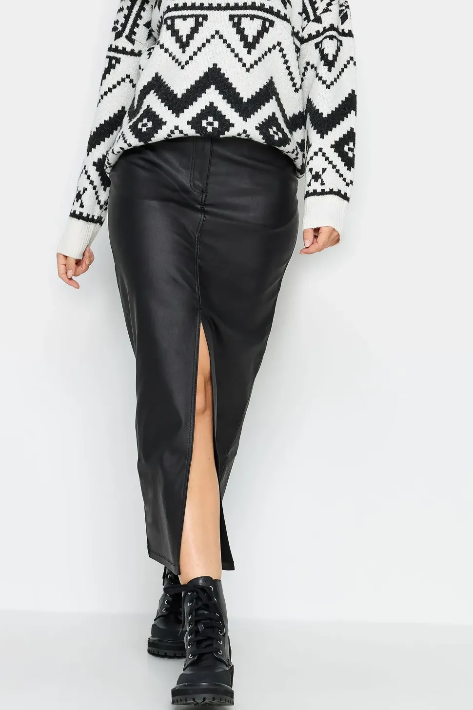 Tall Coated Midi Skirt