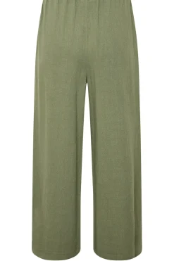 Tall Cropped Wide Leg Linen Trousers