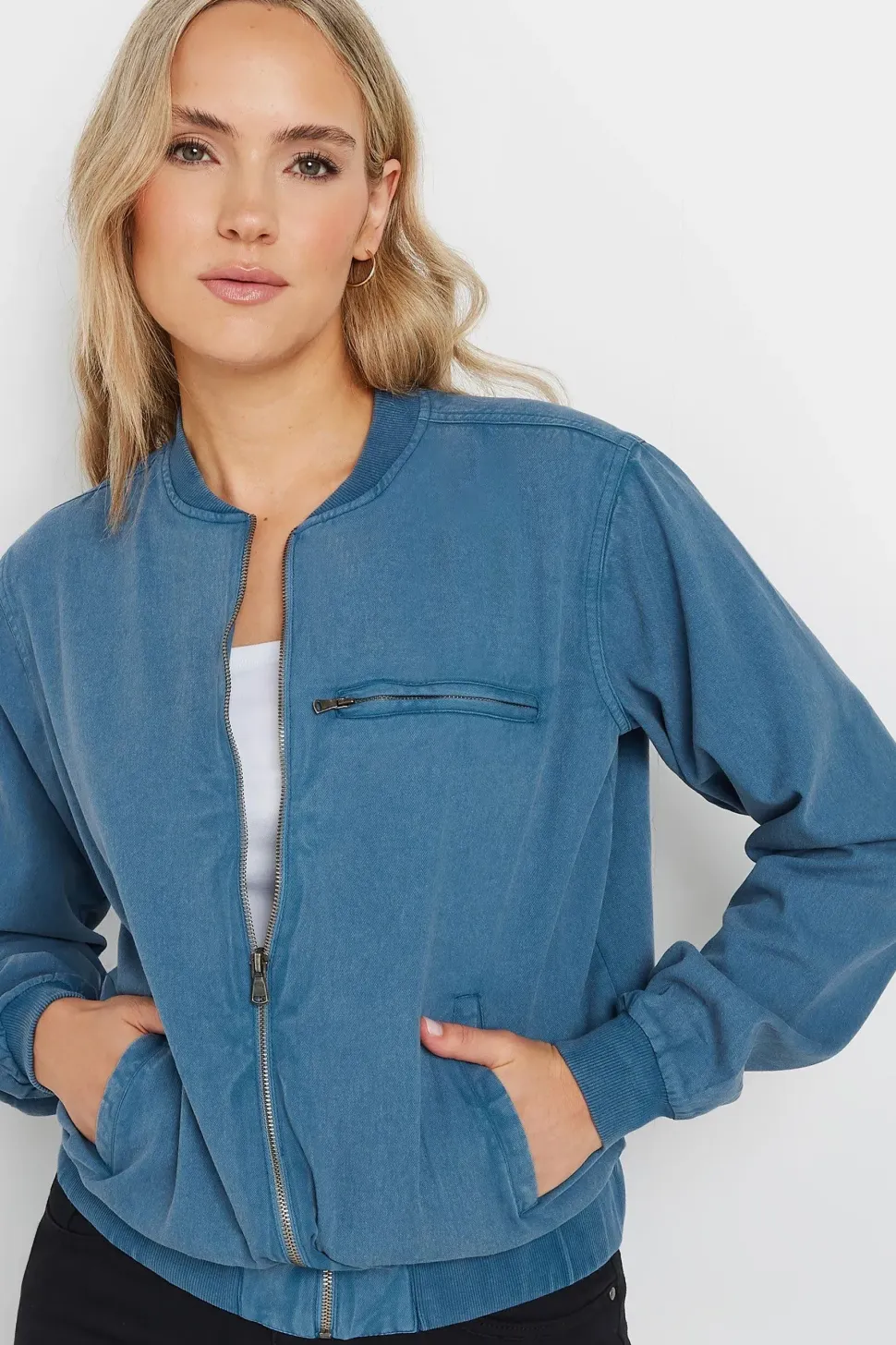 Tall Denim Bomber Jacket