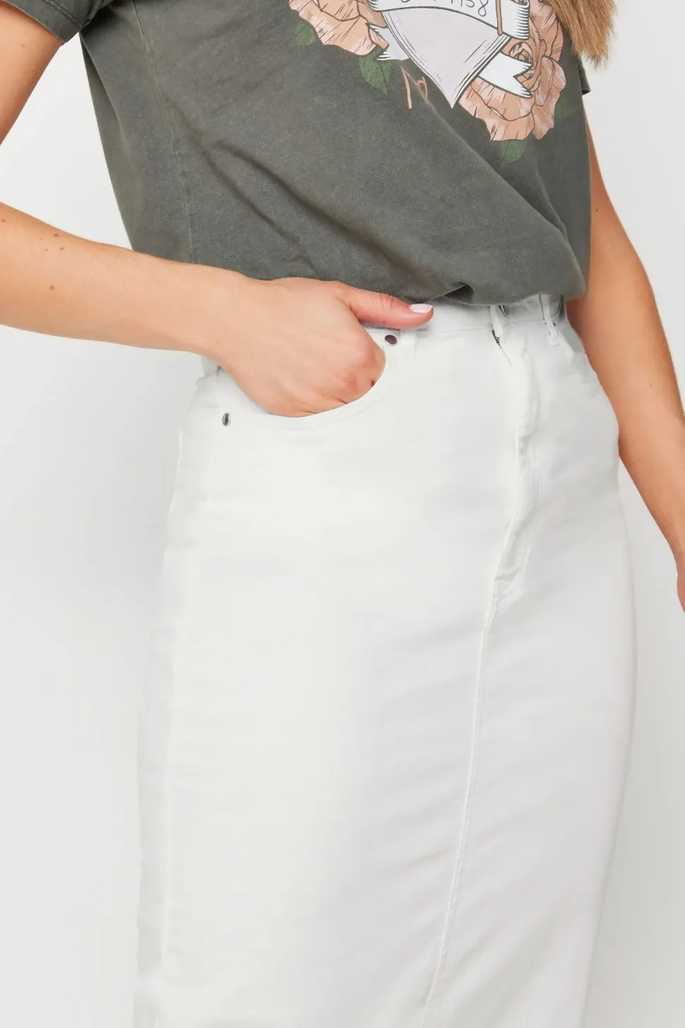 Tall Denim Split Maxi Skirt