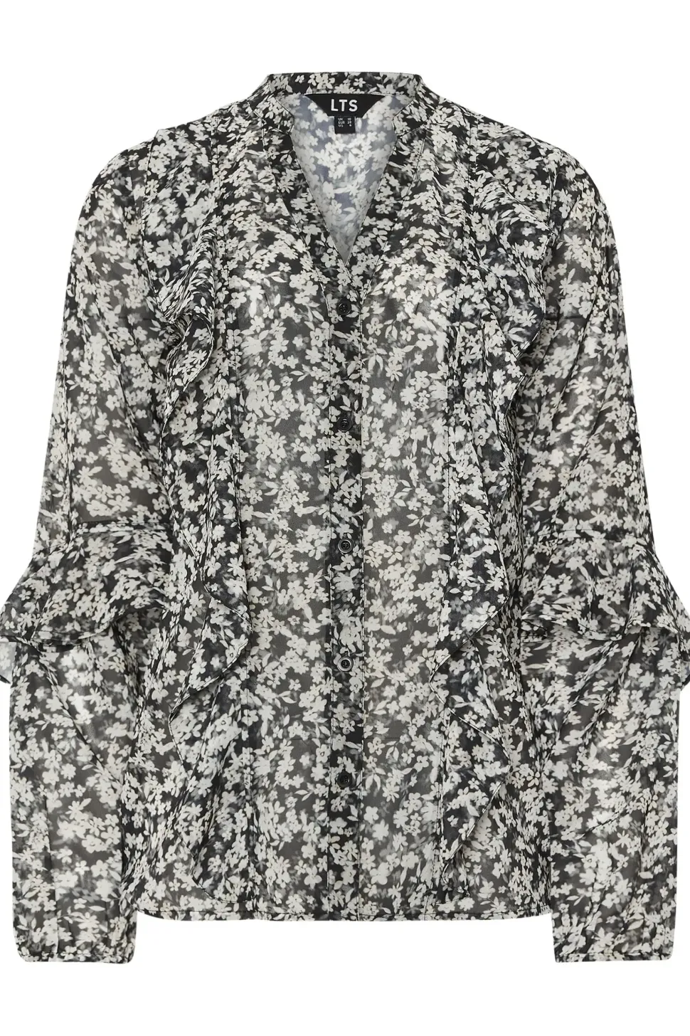 Tall Ditsy Floral Frill Shirt