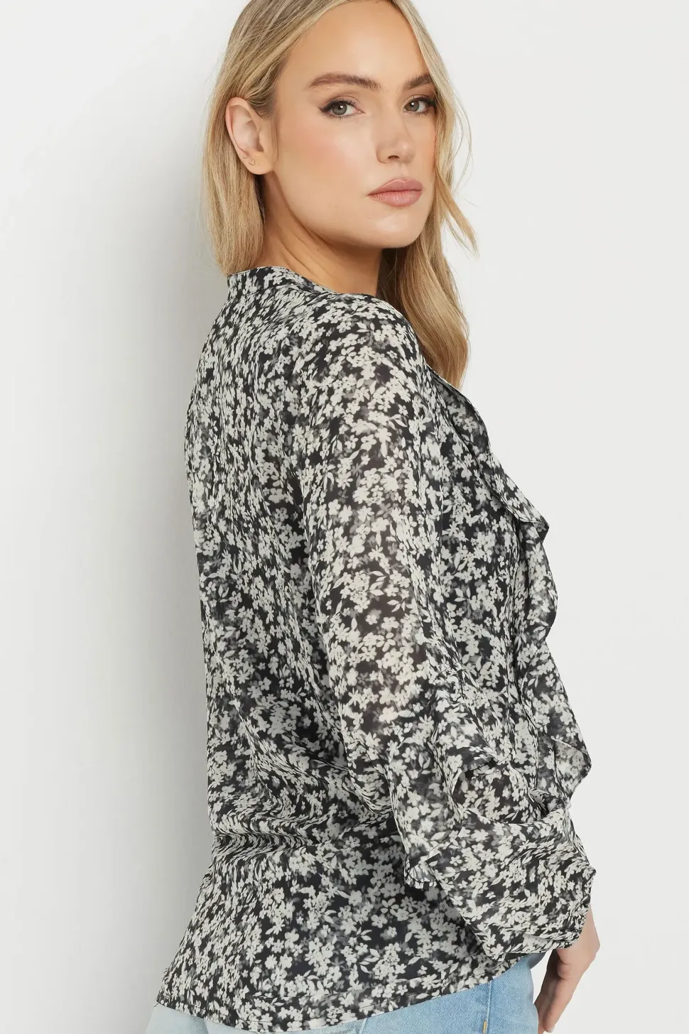 Tall Ditsy Floral Frill Shirt