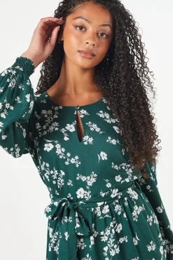 Tall Ditsy Floral Print Belted Mini Dress
