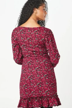 Tall Ditsy Floral Ruffle Hem Mini Dress