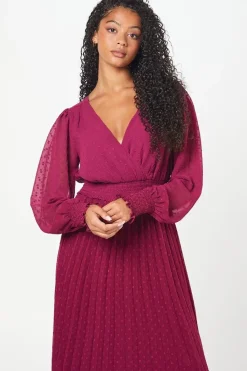 Tall Dobby Chiffon Wrap Midi Dress