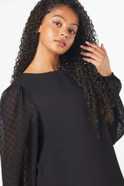 Tall Dobby Contrast Sleeve Blouse