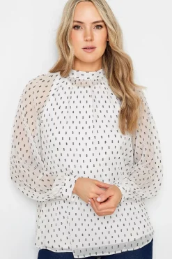 Tall Dobby High Neck Blouse
