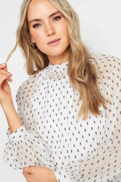 Tall Dobby High Neck Blouse