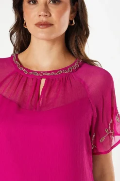 Tall Embellished Short Sleeve Shift Dress