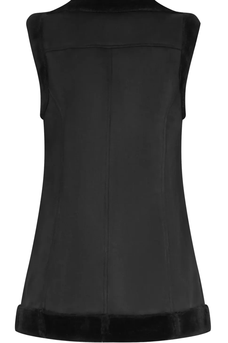 Tall Faux Fur Trim Aviator Gilet