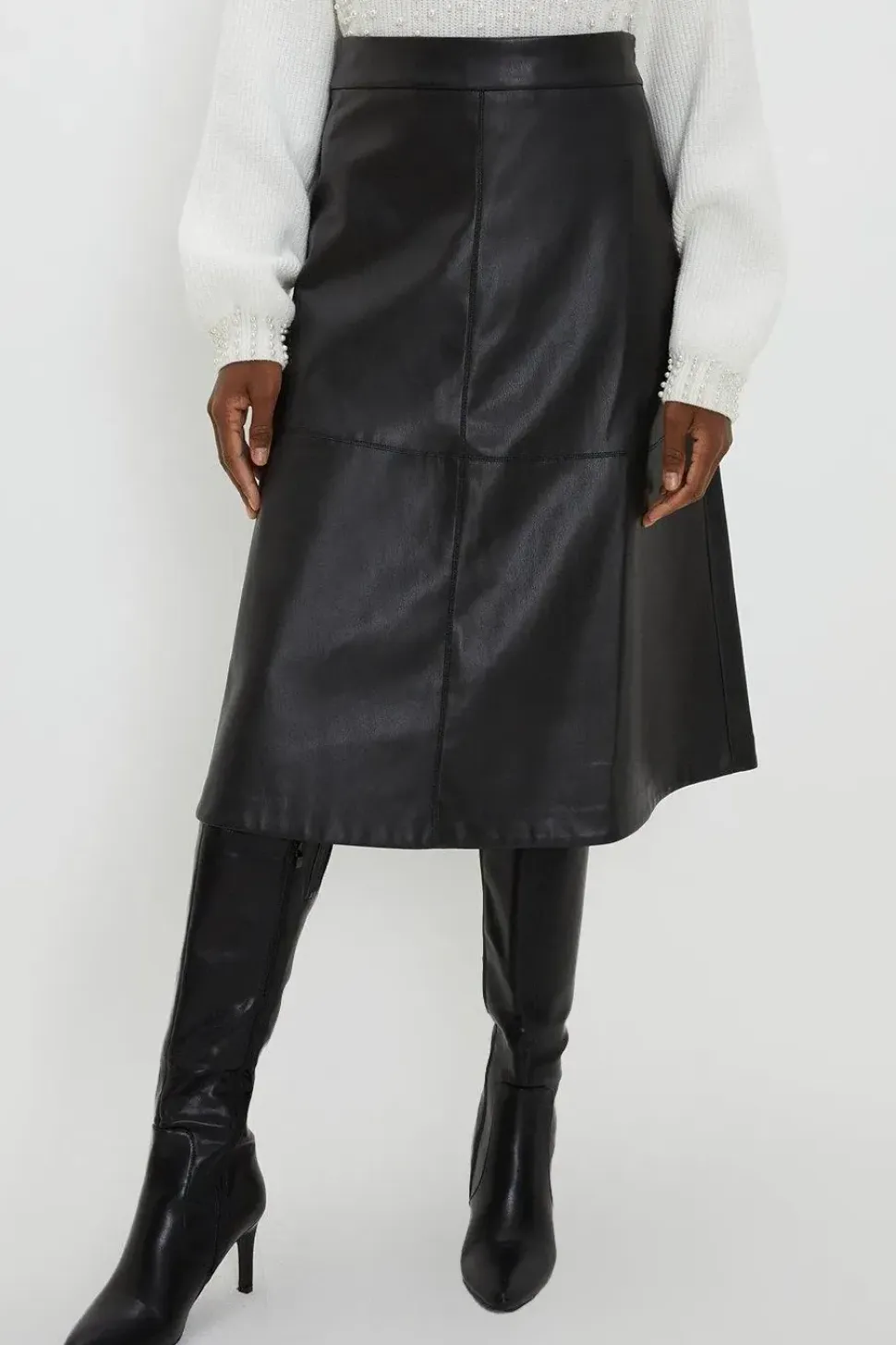 Tall Faux Leather A Line Skirt