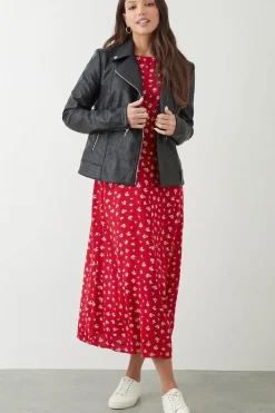 Tall Faux Leather Biker