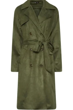 Tall Faux Suede Midi Trench Coat
