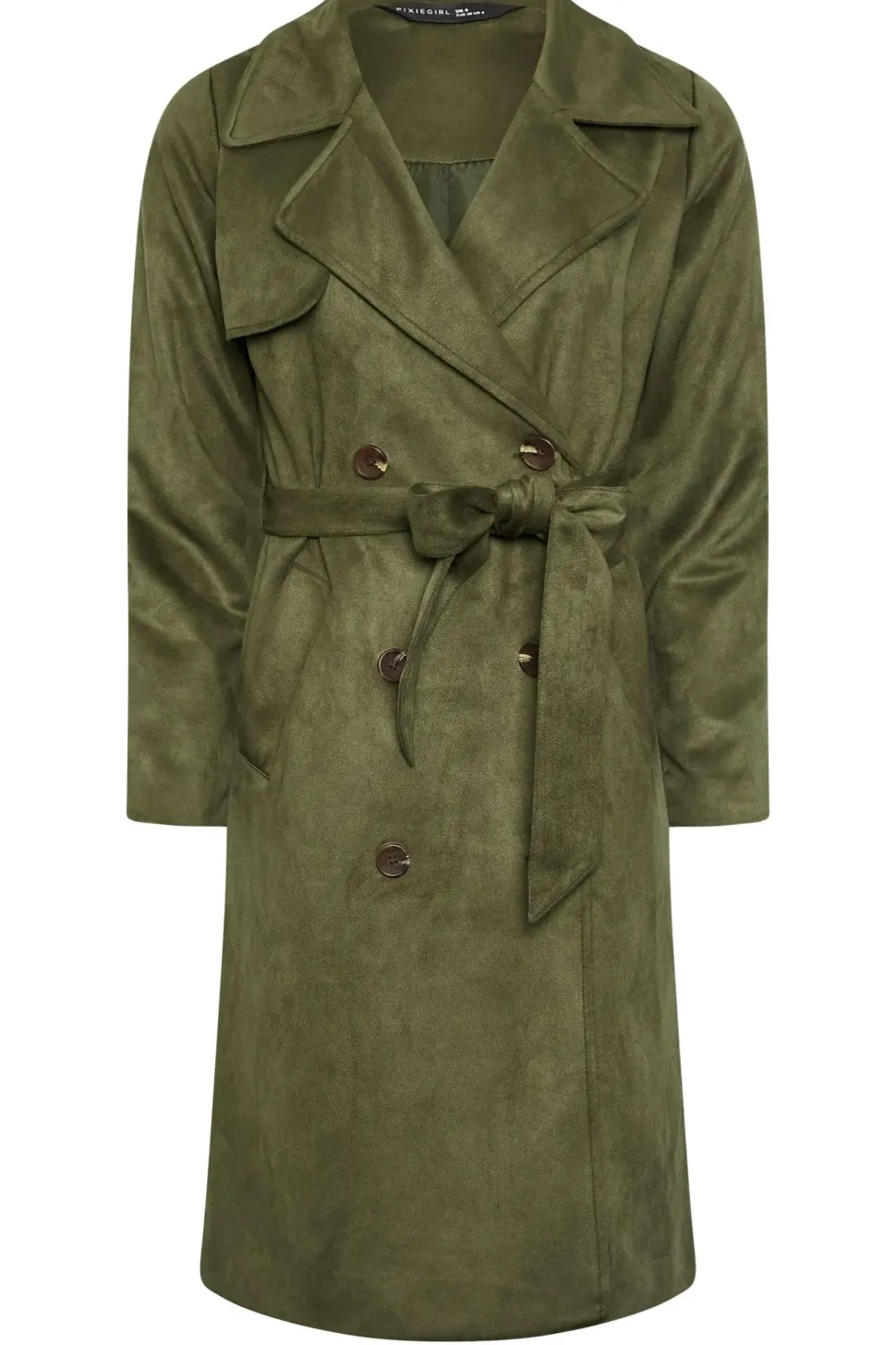Tall Faux Suede Midi Trench Coat