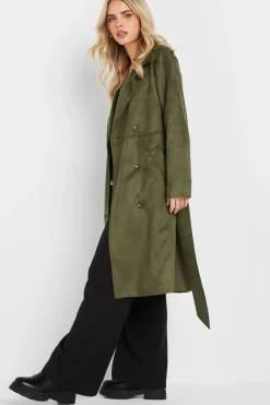 Tall Faux Suede Midi Trench Coat
