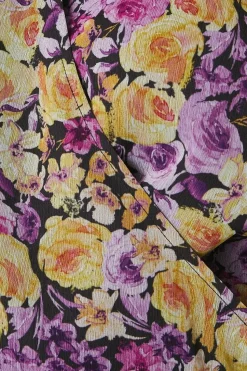 Tall Floral Chiffon Shirred Hem Wrap Blouse