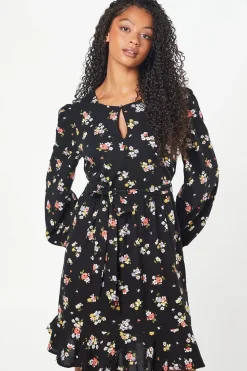 Tall Floral Print Belted Mini Dress